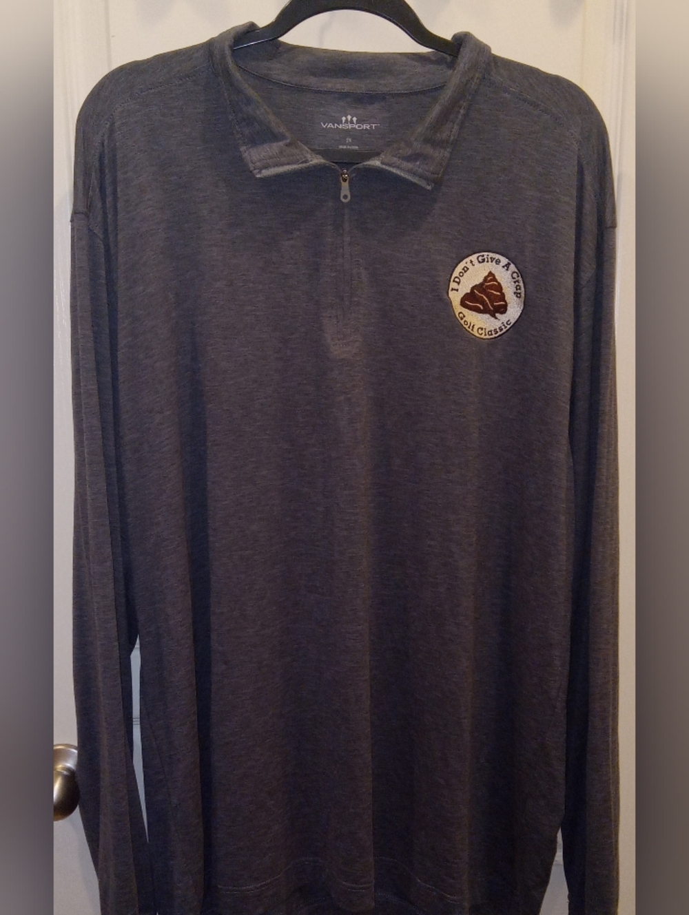 Vansport's 1/4-Zip Pullover With Embroidery Novelty Golf Logo